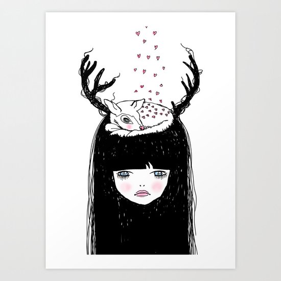 Bambi & moi Art Print
