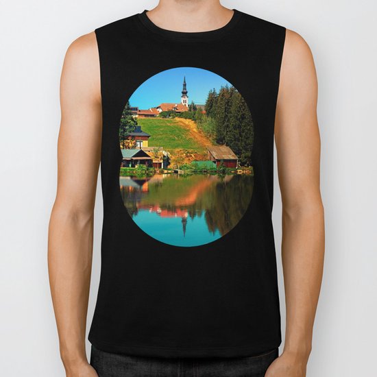 A village in the mirror Biker Tank