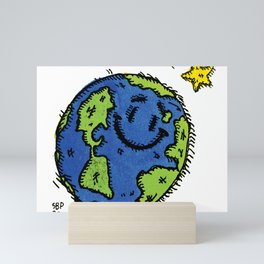 smiling earth Mini Art Print