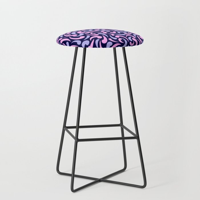 Purple Abstract Swirls Bar Stool