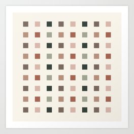 Squares pattern neutral Art Print