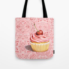 Pink Cupcake Paisley Bandana Tote Bag