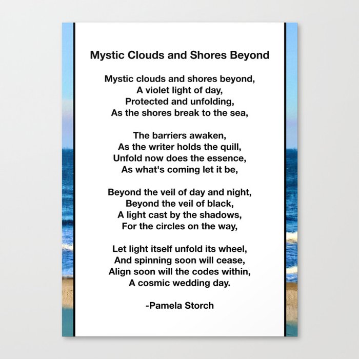 Mystic Clouds and Shores Beyond Poem Canvas Print