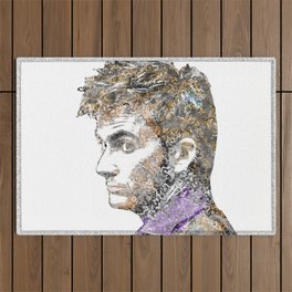 David Tennant Dr. Who Text portrait Outdoor Rug