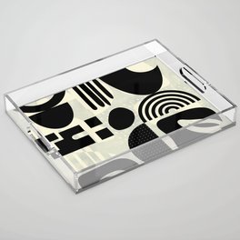 mid century shapes abstract geometric Acrylic Tray