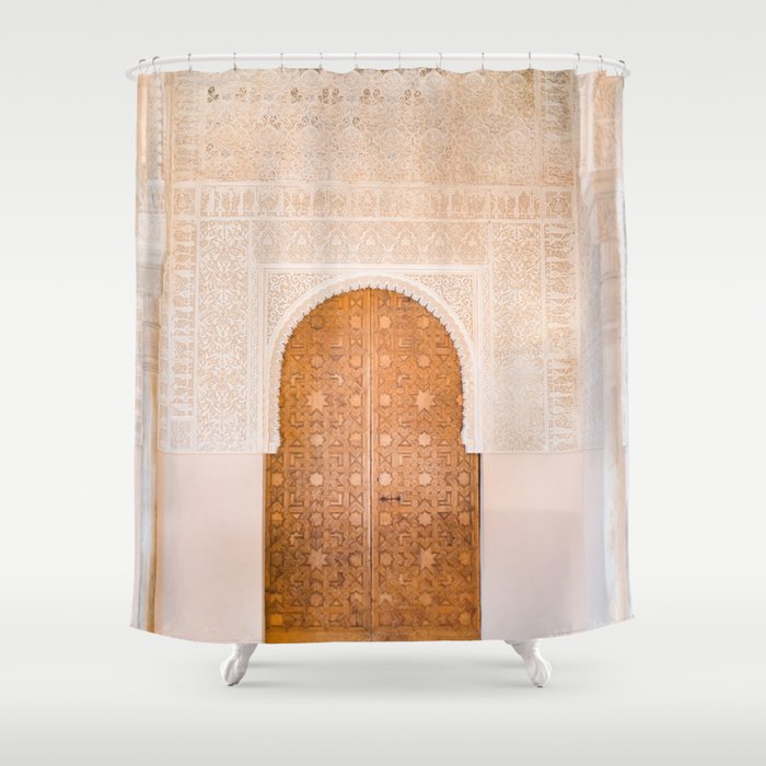 Alhambra door | Granada Spain travel photography | Bright and pastel colored photo art print Shower Curtain