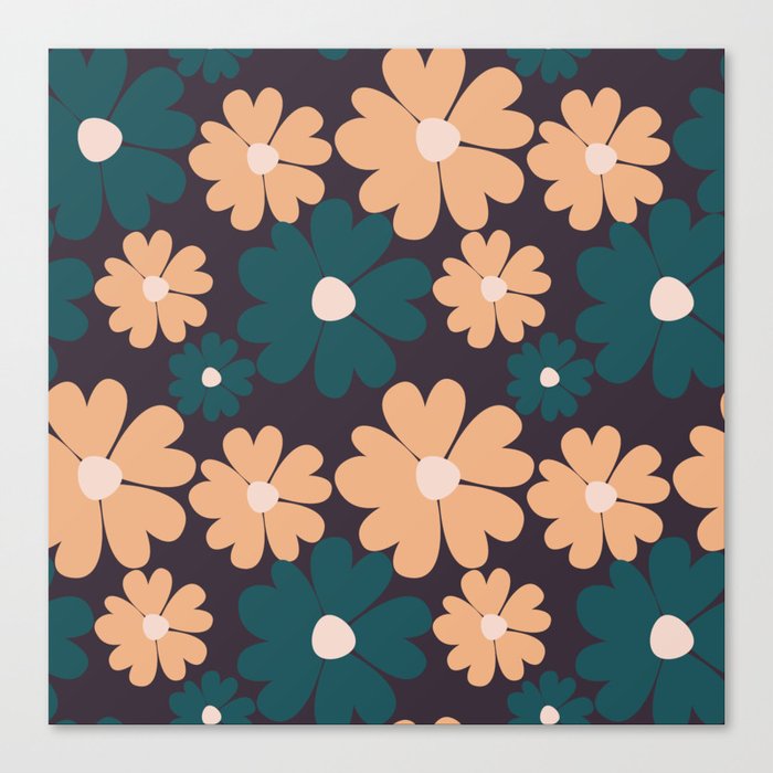 Colored flowers pattern Canvas Print