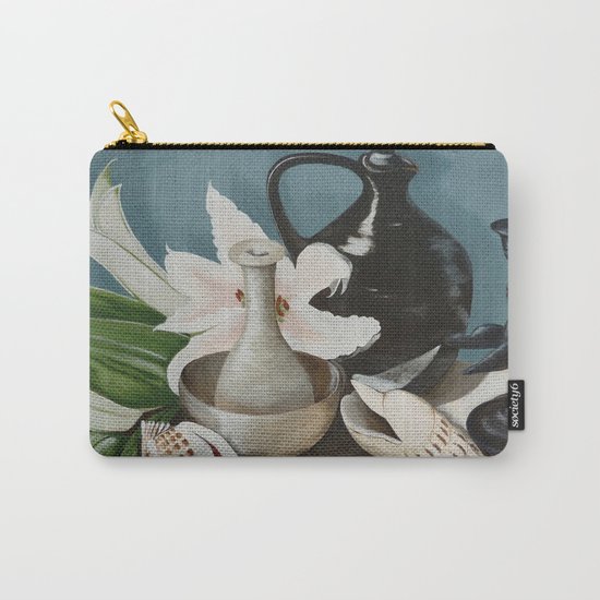 Kiwi fruit & Lillies Carry-All Pouch