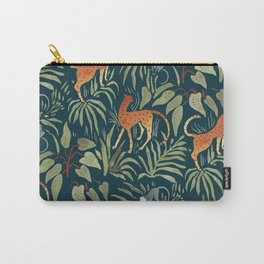 Monkey Business Carry-All Pouch | India, Curated, Palm, Tropical, Jungle, Animal, Cali, Vintage, Painting, Leopard 