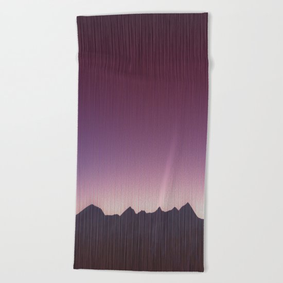 Pink mountains Beach Towel