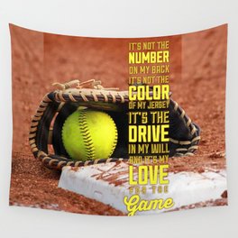 Softball - My Love For Softball Game  Wall Tapestry