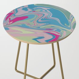 Soft pastel marble liquify abstract Side Table
