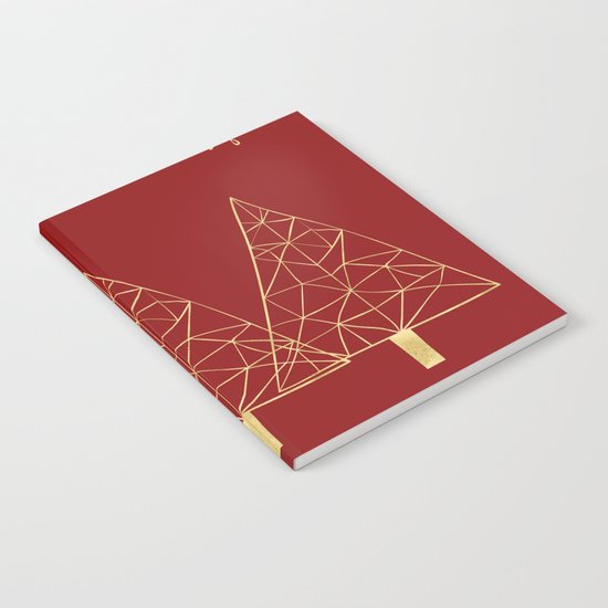 Merry Christmas Red and Gold Notebook