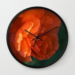 Double poppy by Teresa Thompson Wall Clock