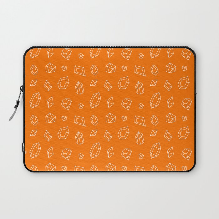 Orange and White Gems Pattern Laptop Sleeve