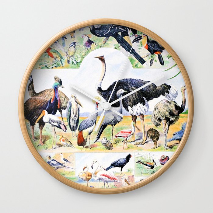 Adolphe Millot "Birds" 4. Wall Clock