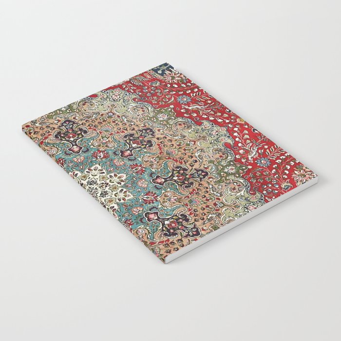 Antique Red Blue Black Persian Carpet Print Notebook