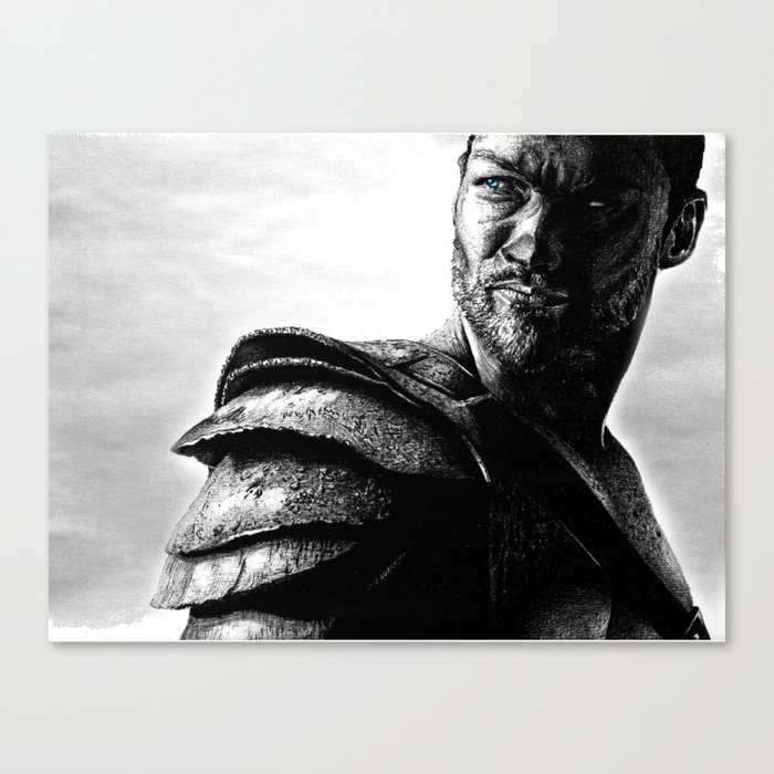Drawing of the real Spartacus, Andy Whitfield Canvas Print