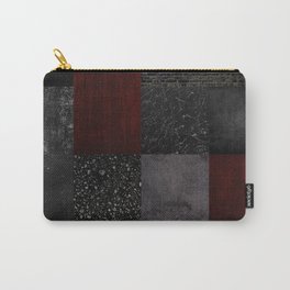 Patchwork (Burgundy + Black) Carry-All Pouch | Black, Qhopp, Collage, Burgundy, Pattern, Funky, Cool, Vamp, Quinnhopp, Red 