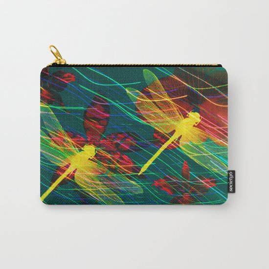 Dragonflies Neon Neon Carry-All Pouch