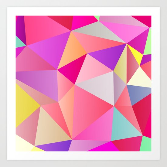 Pink Polygons Art Print