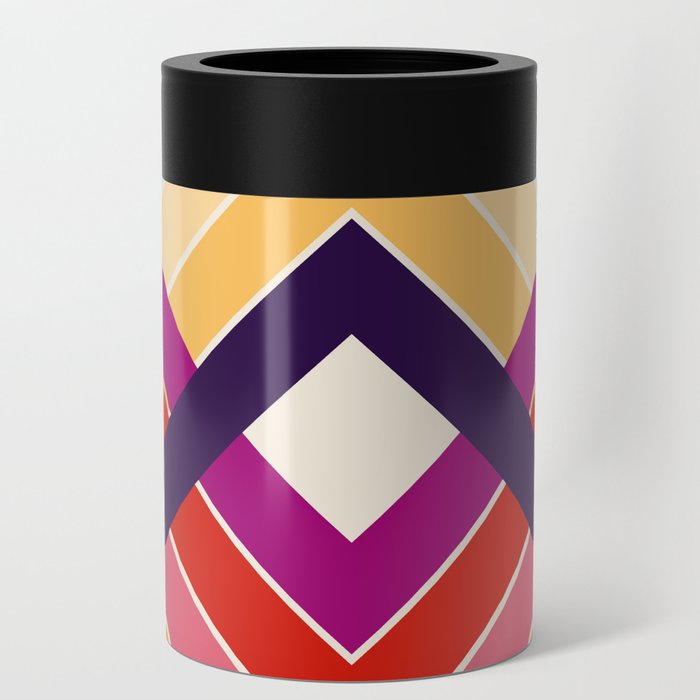 Colorful Art Summer Retro Style Stripes Erecura Can Cooler