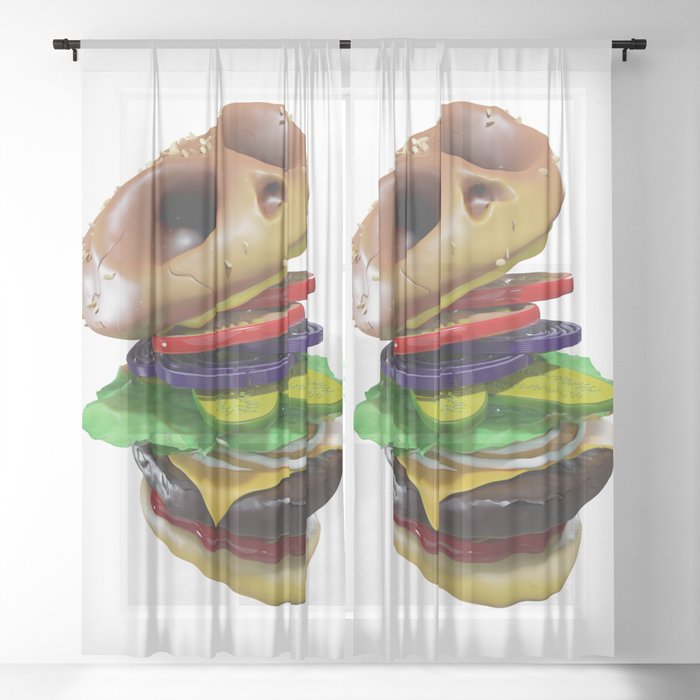 Death Burger Sheer Curtain