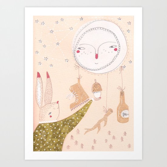The moon collects Art Print
