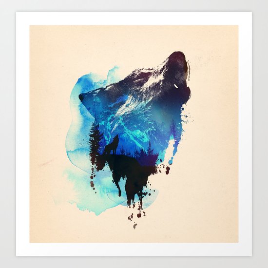 Alone as a wolf Art Print