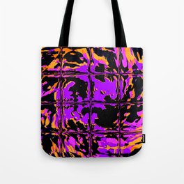 Spooky Purple Blackout Rave Glitch Tiles Tote Bag