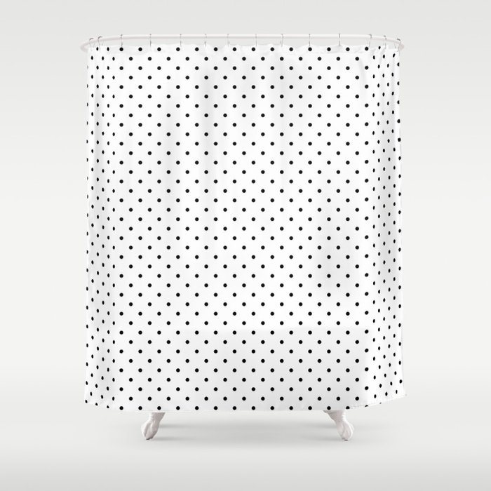 Dotted White Shower Curtain