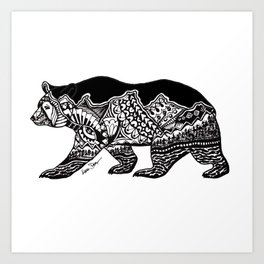 Craggy Mountain Bear  Art Print