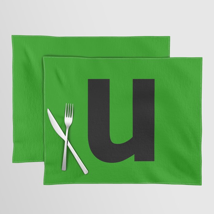 letter U (Black & Green) Placemat