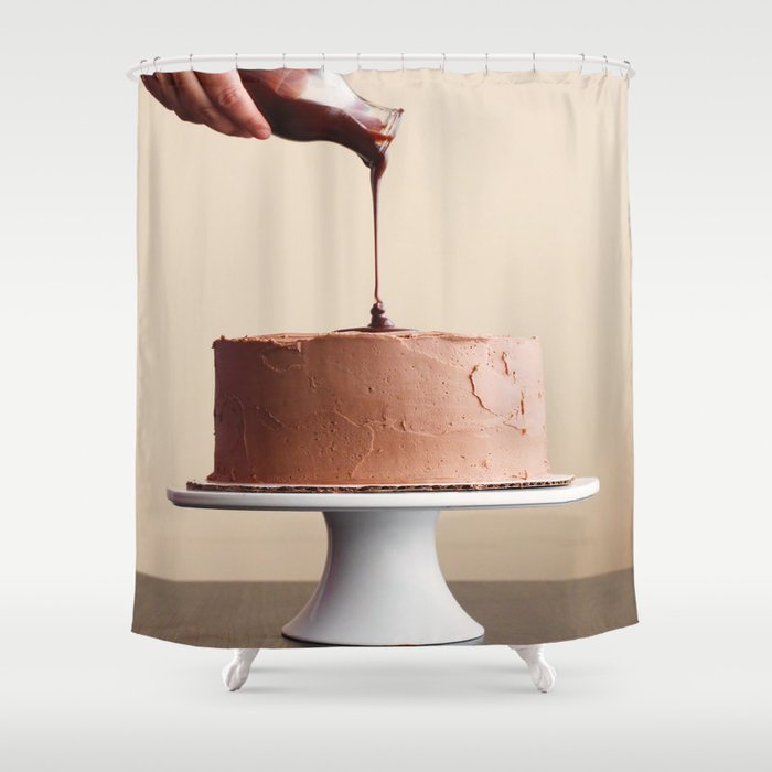 Chocolate Drizzle Shower Curtain