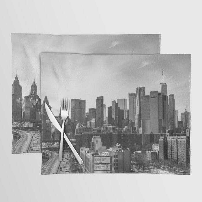 NYC Views | Black and White Travel Photography in New York City Placemat