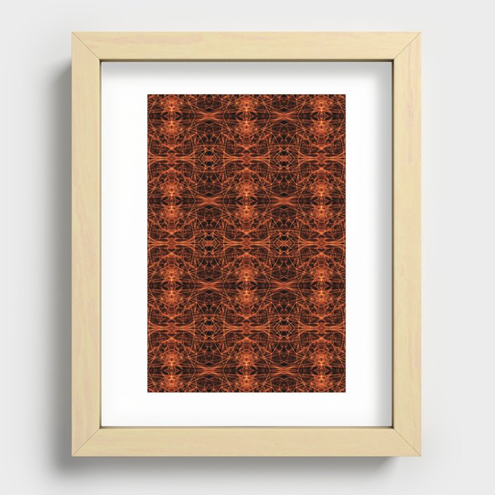 Liquid Light Series 49 ~ Orange Abstract Fractal Pattern Recessed Framed Print