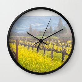 Wildflowers and Fog Wall Clock