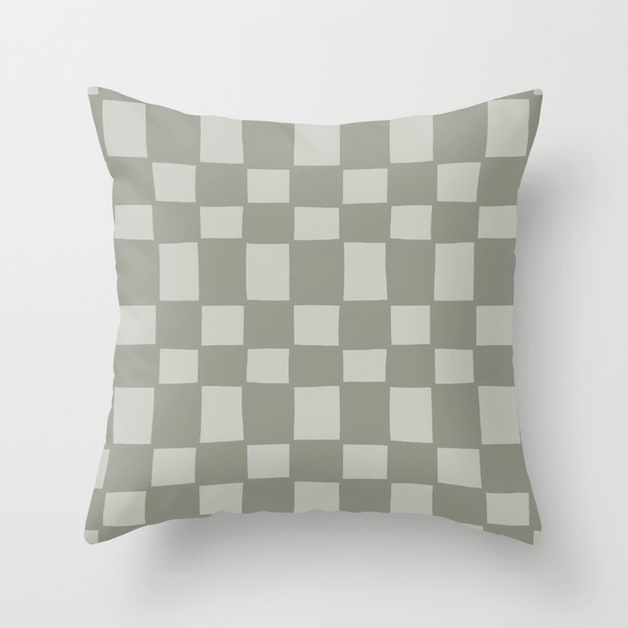 Tipsy checker in forest green Throw Pillow