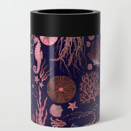 Coral on Navy Sea Life Can Cooler