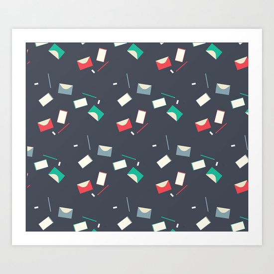 Stationery pattern Art Print