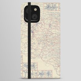  Paved Road Map of the United States 1930 - Vintage Illustrated Map iPhone Wallet Case