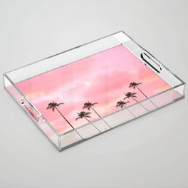 Palm Trees Photography | Hot Pink Sunset Acrylic Tray