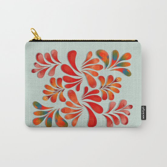 Floral Dance in Red Carry-All Pouch