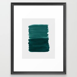 Dark Teal Emerald Abstract Minimalism #3 #minimal #ink #decor #art #society6 Framed Art Print