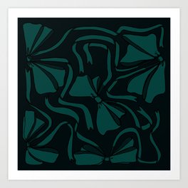 Emerald Green Bows Art Print