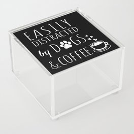 Easily Distracted By Dogs And Coffee Funny Acrylic Box