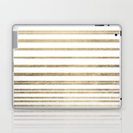 Elegant Geometric Gold Striped Pattern Laptop Skin