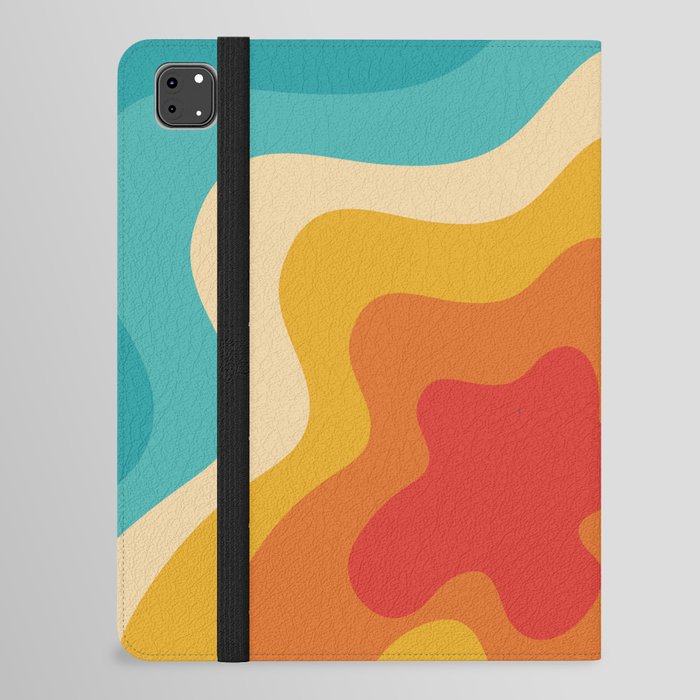 Colorful retro style swirl design 4 iPad Folio Case