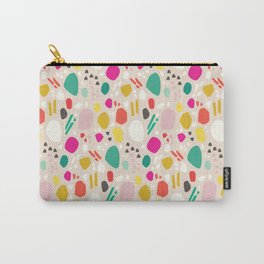 Flower Field Terrazzo Pink Carry-All Pouch