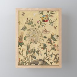 A Floral Fantasy of Animals and Birds Framed Mini Art Print